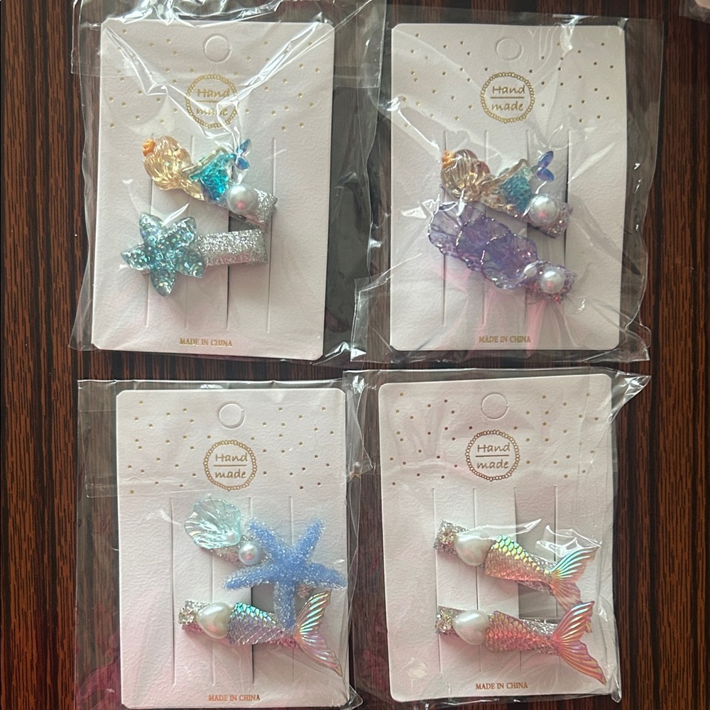 Mermaid and Starfish Hair Clips Set
